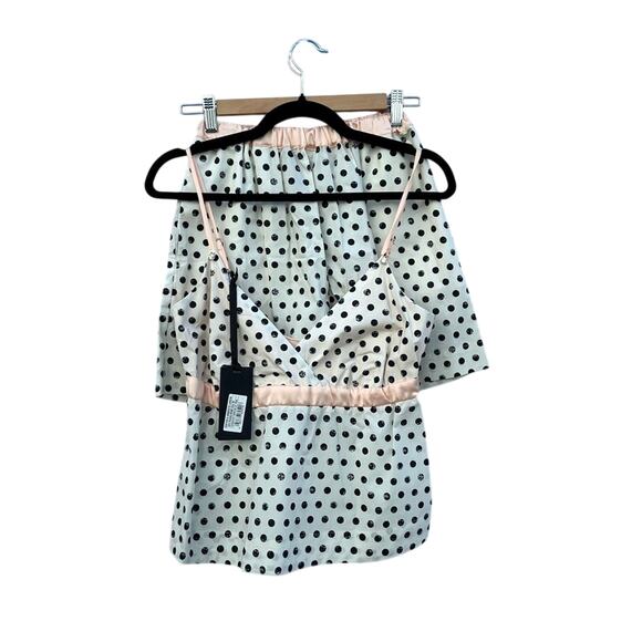 NWT Pinko Black and White Polka Dot Pajama Set Shorts and Tank Size 2 - Picture 1 of 16